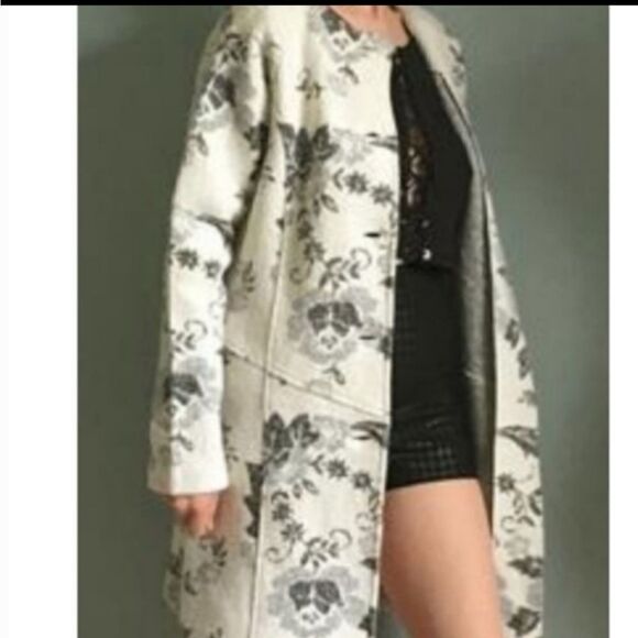 Anthropologie Lucy & Laurel floral wool-blend  jacket whimsigoth fairy sz S - Picture 1 of 11
